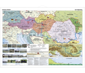 Die Donauländer politisch mit Relief
