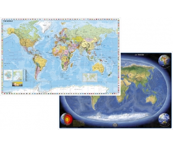 DUO Schreibunterlage Weltkarte (engl.) Erde Panorama (engl.)