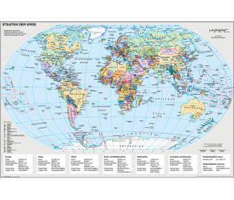 Handkarte Staaten der Erde politisch - 25 Stück