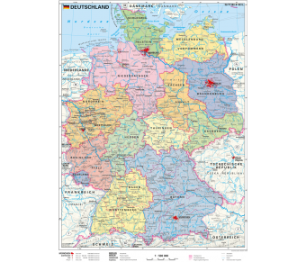 Handkarte Deutschland politisch - 25 Stück