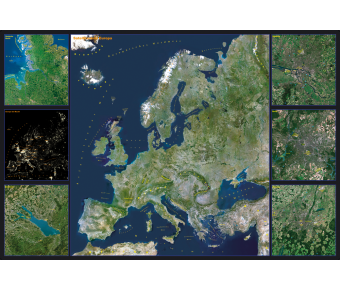 DUO Schreibunterlage Welt Satellitenbild / Europa Satellitenbild