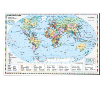 Staaten der Erde auf Hartschaum-Platte