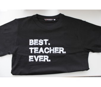 T-Shirt schwarz Promodoro Aufdruck Best Teacher Ever