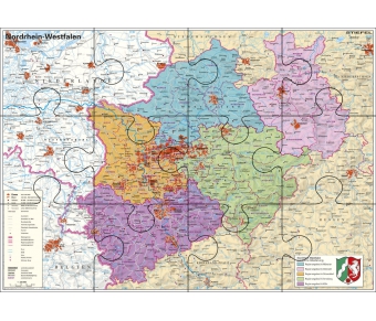 Nordrhein-Westfalen politisch XXL-Puzzle magnetisch