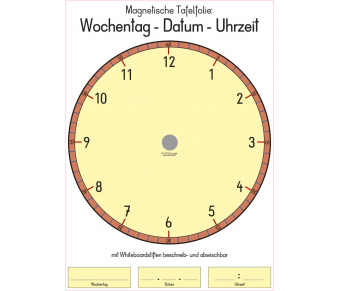 Magnetfolie "Wochentag, Datum, Uhrzeit"