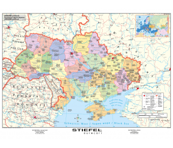 Ukraine politisch (3-sprachig)
