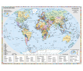 Staaten der Erde mit Flaggenrand