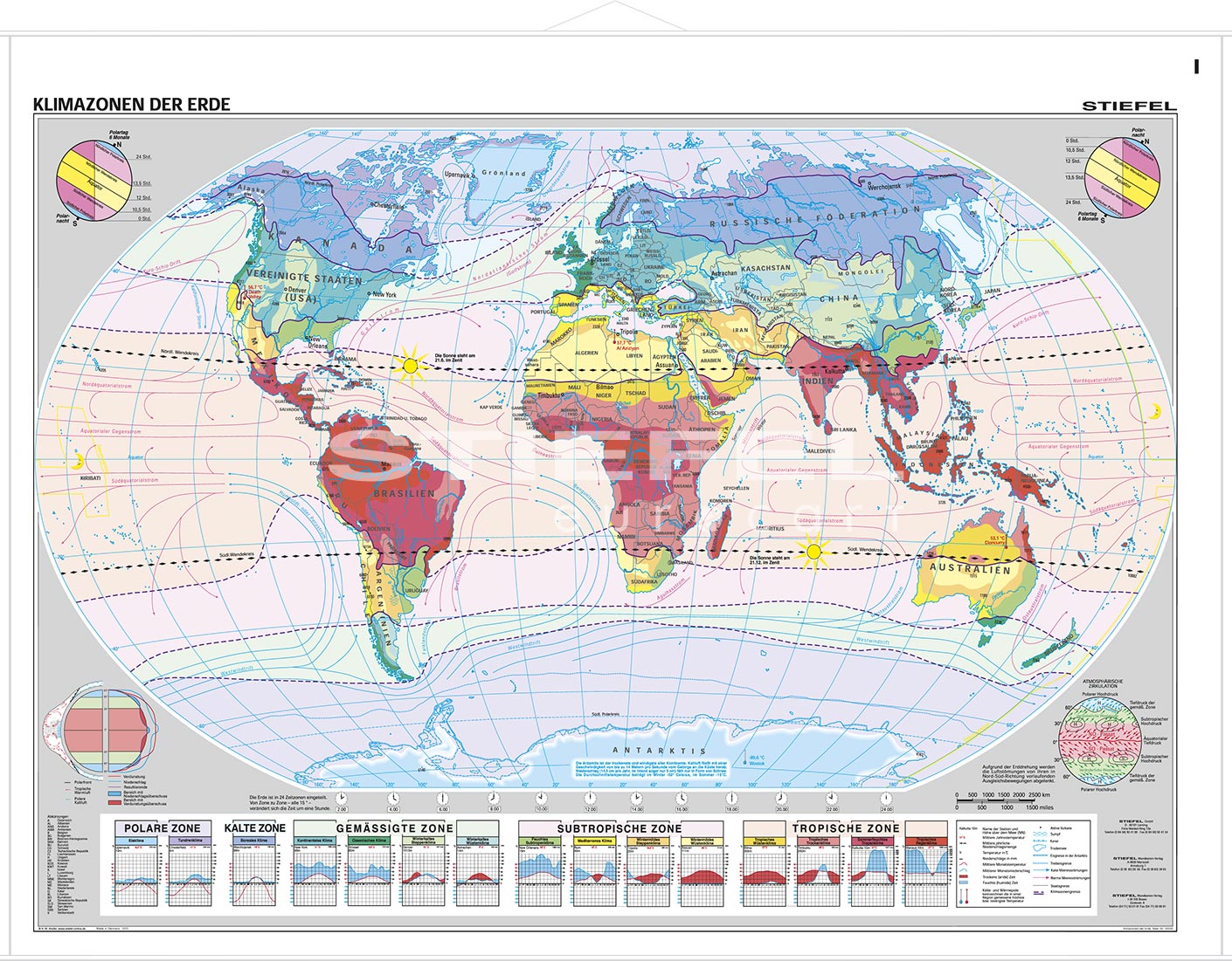 Weltkarte mit klimazonen