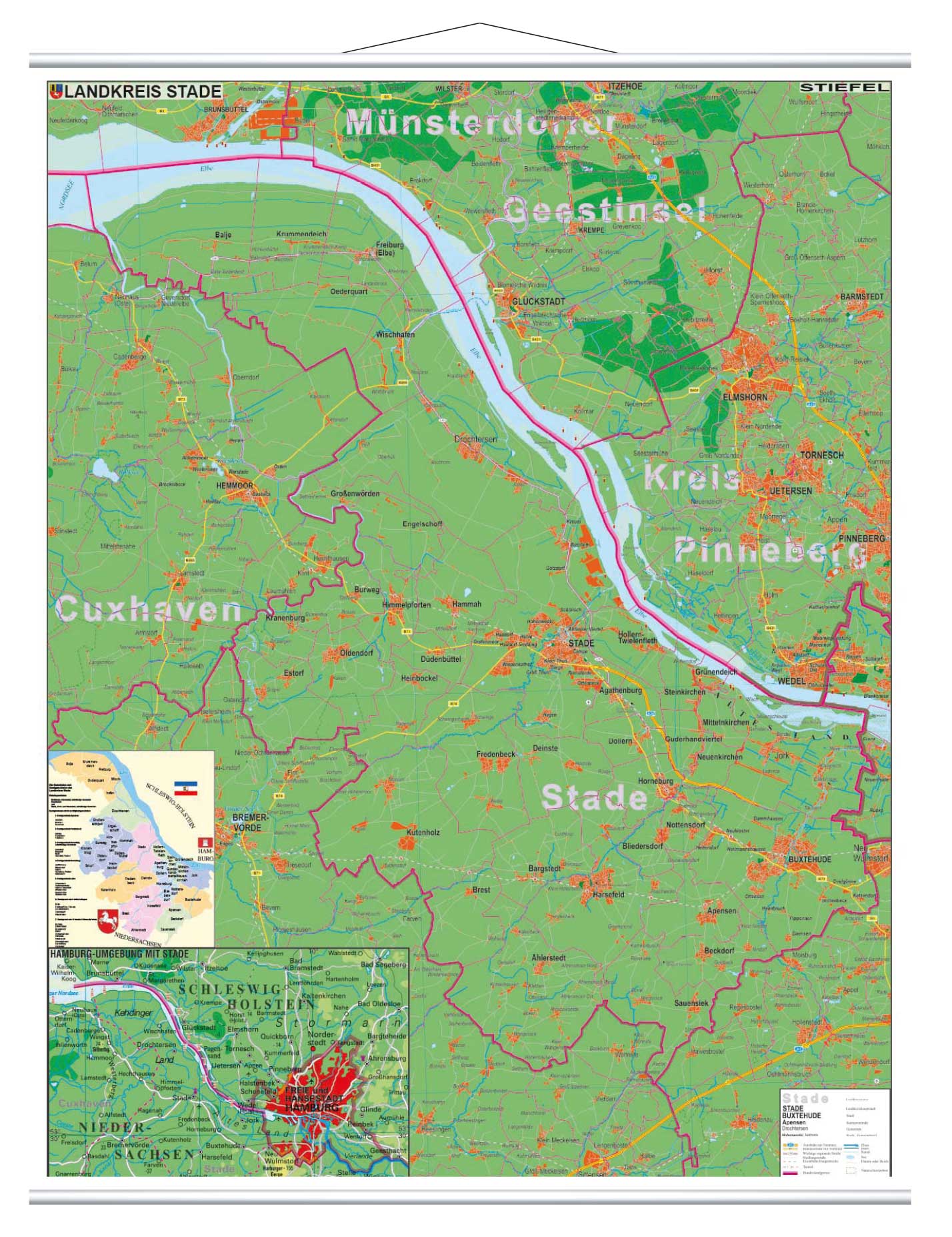 Landkreiskarte Stade - Lerndino.de