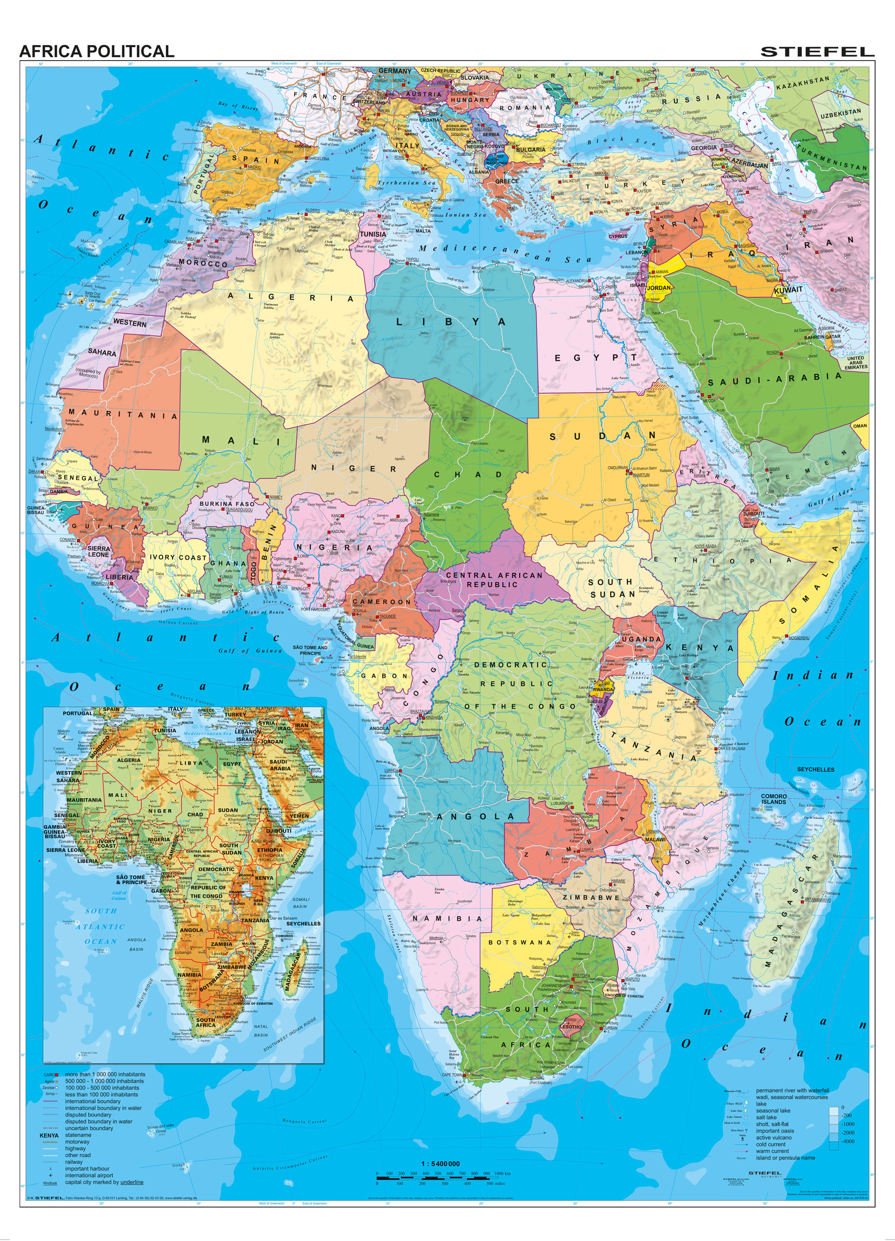 Afrika politisch (englisch) - Lerndino.de