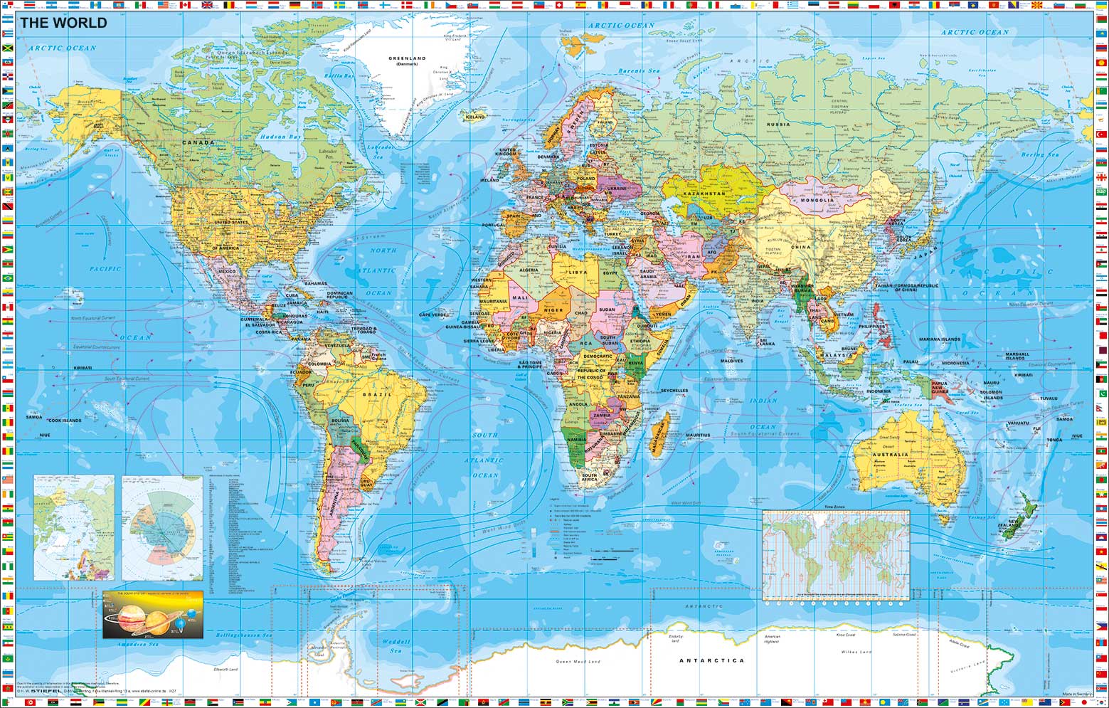 Xxl Wandkarte Als Fototapete Weltkarte Politisch Mit Flaggen Englische Beschriftung Lerndino De