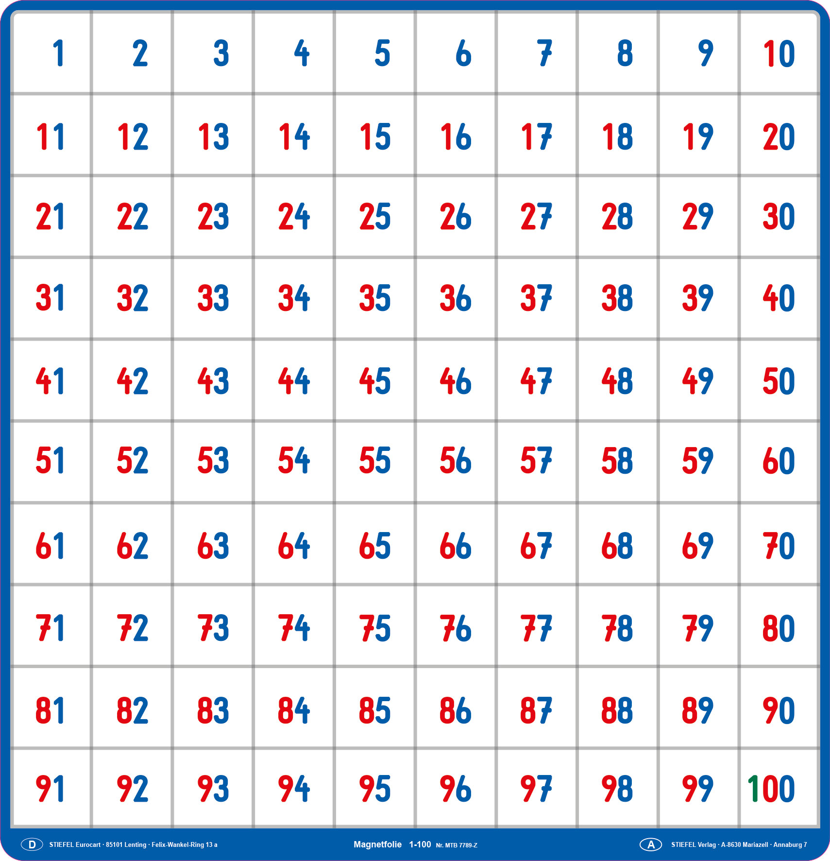 Zahlen Griechisch 1 100 beschreibbare Tafelfolie Notenlineatur kariert - Lerndino.de