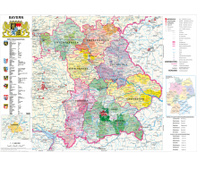 DUO Handkarte Bayern physisch / politisch - 25 Stück