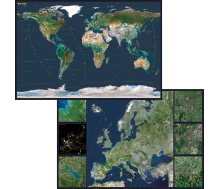 DUO Schreibunterlage Welt Satellitenbild / Europa Satellitenbild