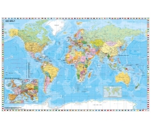 Weltkarte mit Ausschnitt Zentraleuropa auf Wabenplatte