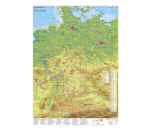 Deutschland physisch mit UNESCO-Welterbestätten und Nationalparks - Poster