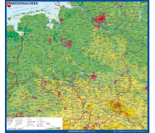 Niedersachsen physisch Stoffkarte