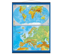 Die Welt und Europa - physisch (Zweierkarte)