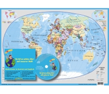 Die Welt / Kinderweltkarte mit Musik-CD